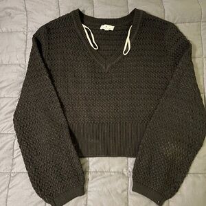 True Craft Black Textured Sweater